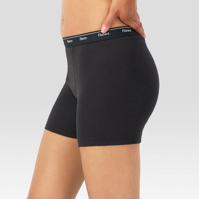 Hanes Women's 4pk Originals Boxer Briefs - White/Red/Black XXL