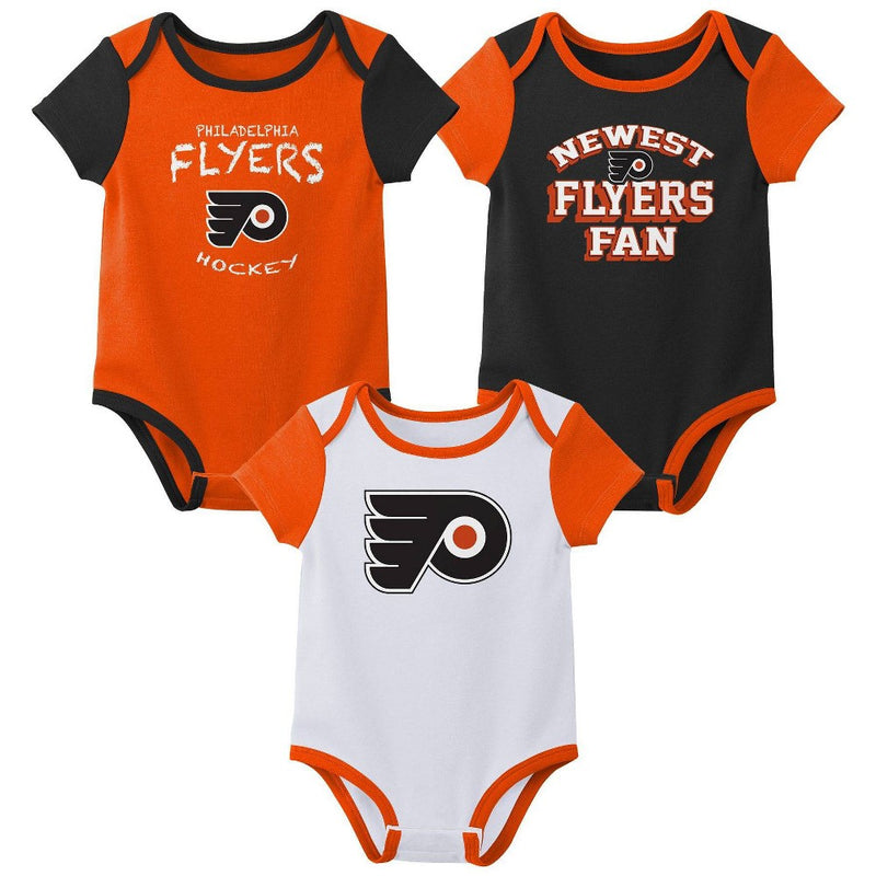 NHL Philadelphia Flyers Infant Boys' 3pk Bodysuit - 6-9M