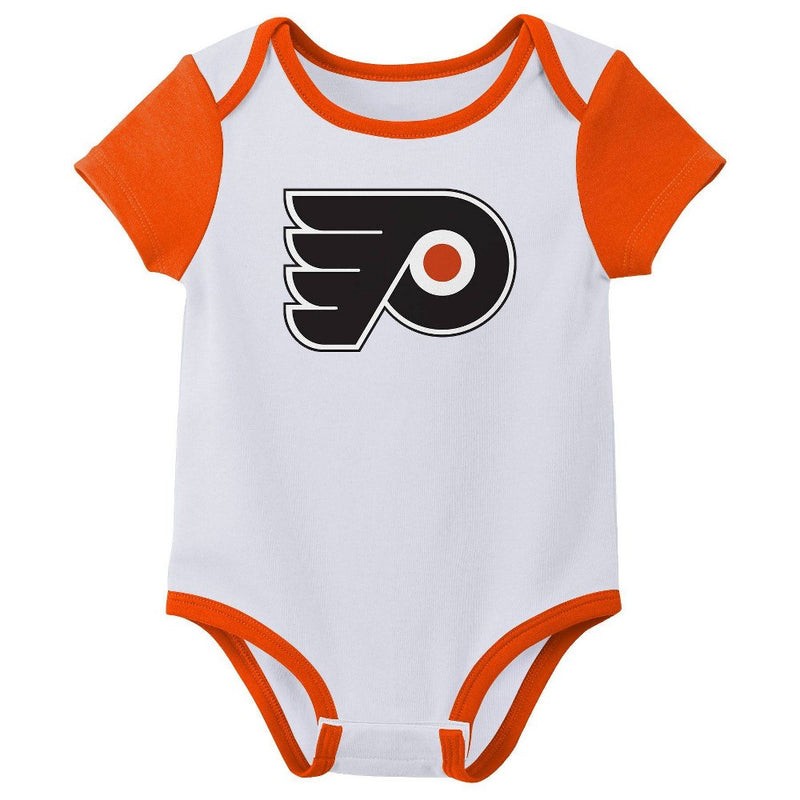NHL Philadelphia Flyers Infant Boys' 3pk Bodysuit - 6-9M