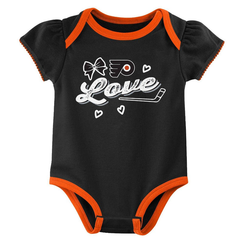 NHL Philadelphia Flyers Infant Girls' 3pk Bodysuit - 6-9M