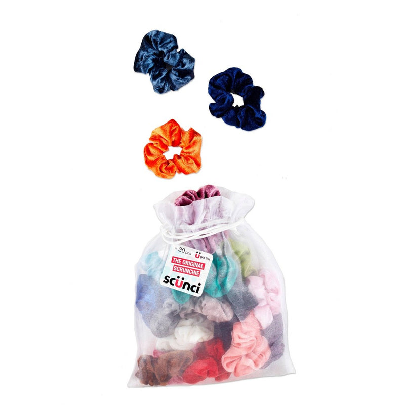 scunci Velvet Scrunchies - 20pc