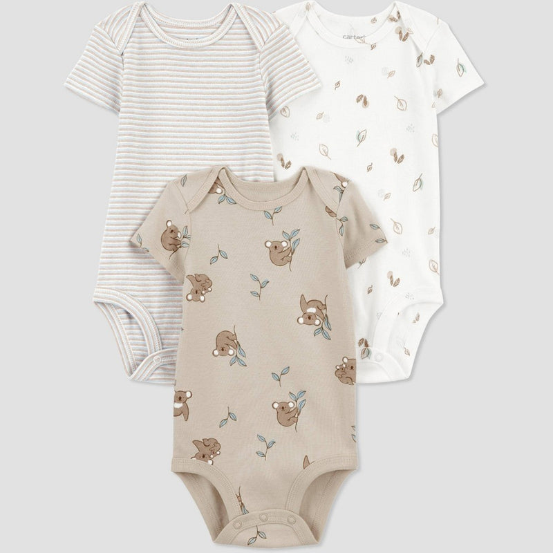 Carter's Just One You Baby Boys' 3pk Bodysuit - White/Green 6M