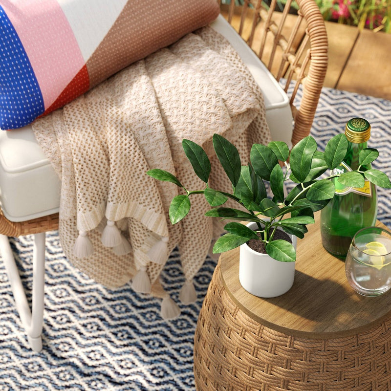 10.5" Small Tabletop ZZ Artificial Plant - Threshold: Ceramic Pot, Indoor/Outdoor Decor