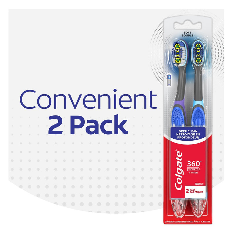 Colgate 360 Total Advanced Floss-Tip Sonic Powered Toothbrush Soft - 2ct
