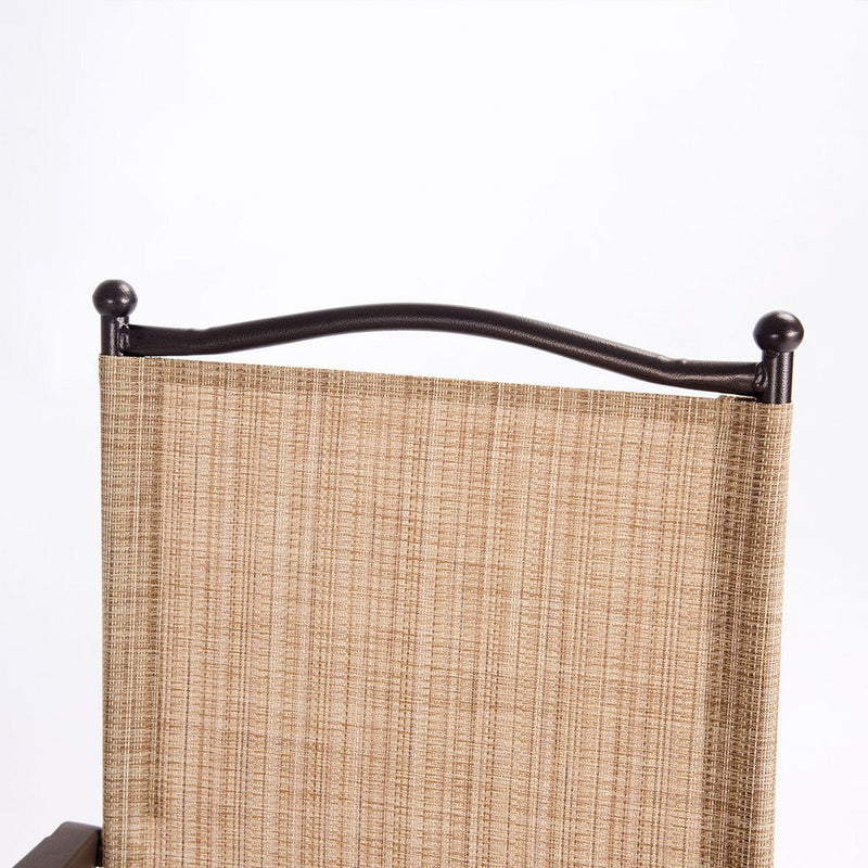 Tangkula 2-Piece Folding Outdoor Patio Chair Sling Back Camping Chair with Armrest & Pillow Beige & Tan (LOCAL PICKUP ONLY)