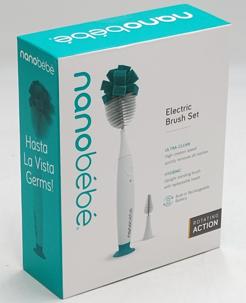Nanobebe E-Brush Baby Bottle Cleaner - Electric Bottle Cleaning Brush