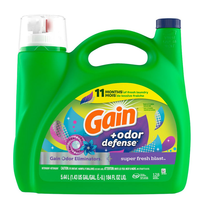 Gain Liquid Odor Defense Laundry Detergent - 184oz