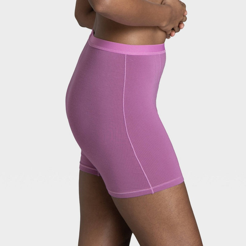 Fruit of the Loom Women's 3pk Comfort Supreme Ribbed Boxer Briefs - Navy Blue/Gray/Magenta 7