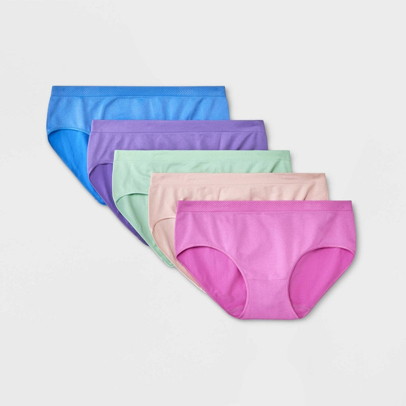 Girls' 5pk Seamless Chevron Hipster - All In Motion L (LOCAL PICKUP ONLY)