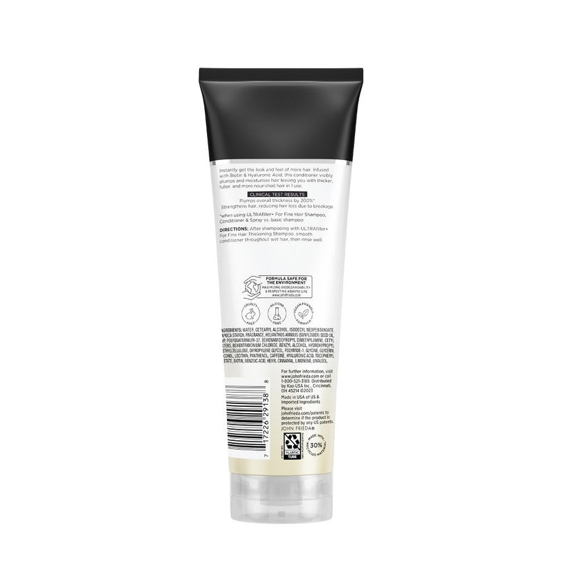 John Frieda ULTRAFiller+ Thickening Conditioner for Fine Hair, Volumizing Conditioner, Biotin and Hyaluronic Acid - 8.3 fl oz