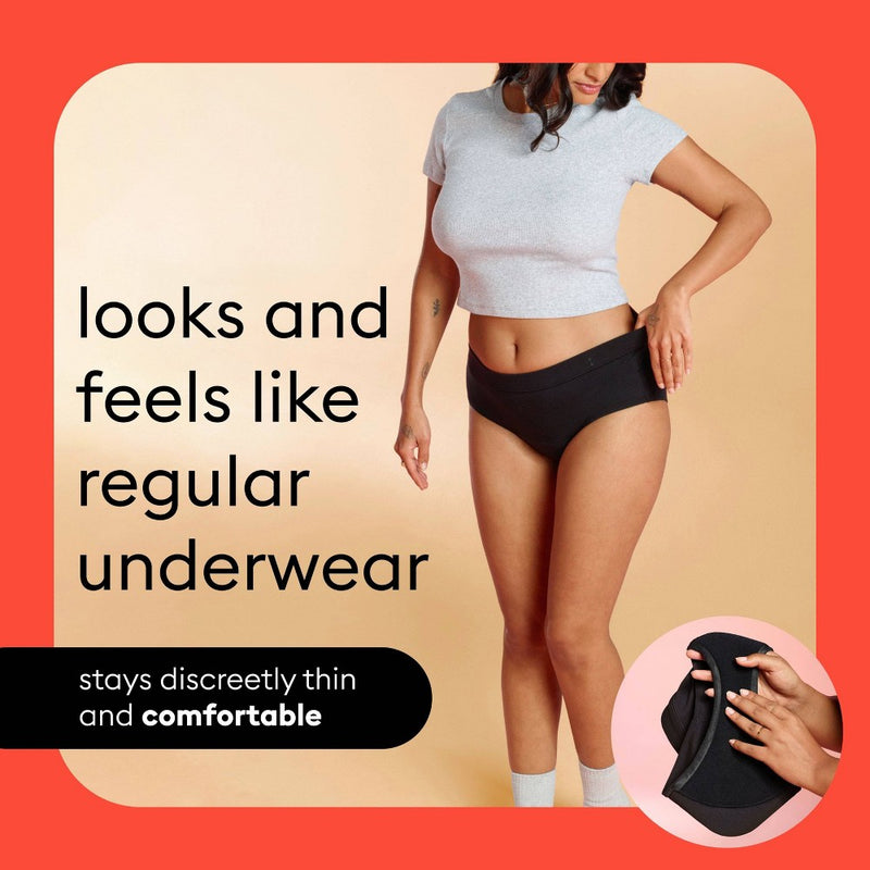 Thinx for All Women's Period Underwear - Super Absorbency - Black Briefs - Medium