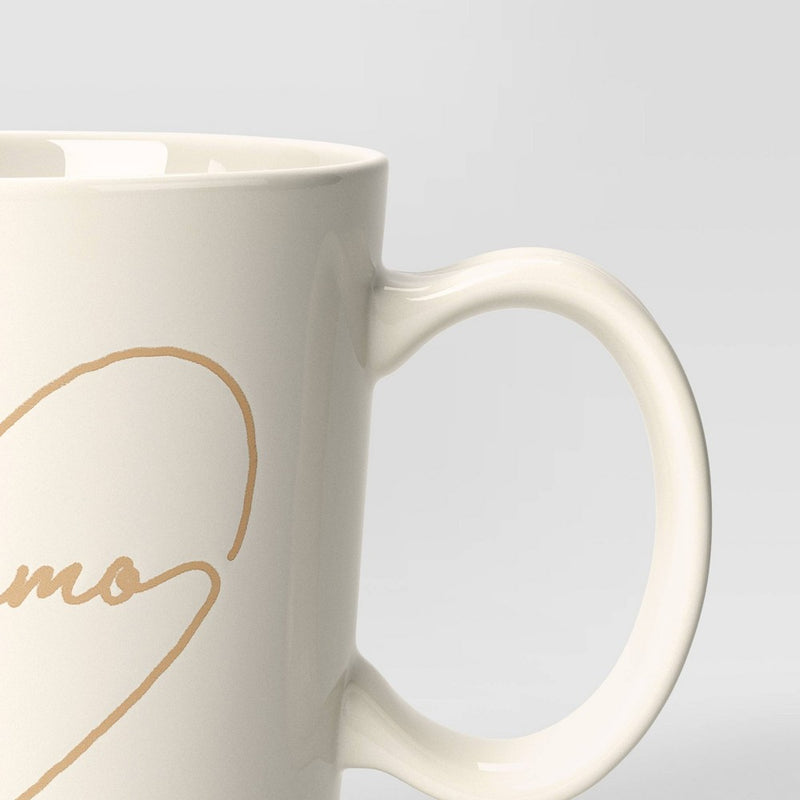 16oz Stoneware Te Amo Mug White - Threshold (LOCAL PICKUP ONLY)