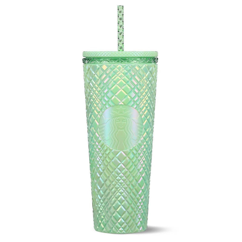 Starbucks Light Green Jeweled Plastic Cold Cup - 24 fl oz