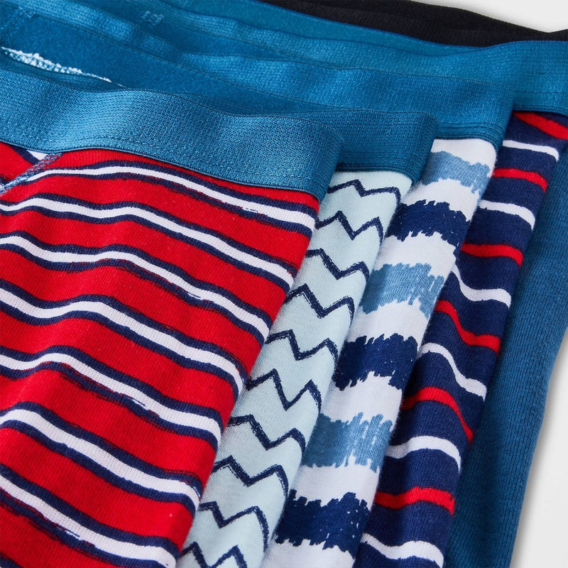 Boys' 10pk Striped Boxer Briefs - Cat & Jack Red/Blue M