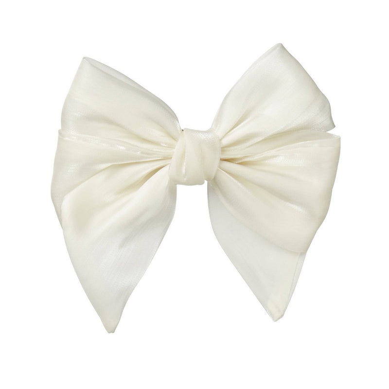 scunci Elite Bow Barrette - Ivory