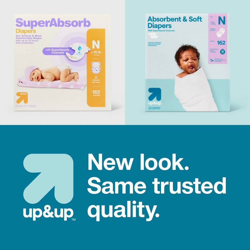 Disposable Diapers - Newborn Size - 162ct - up&upIA