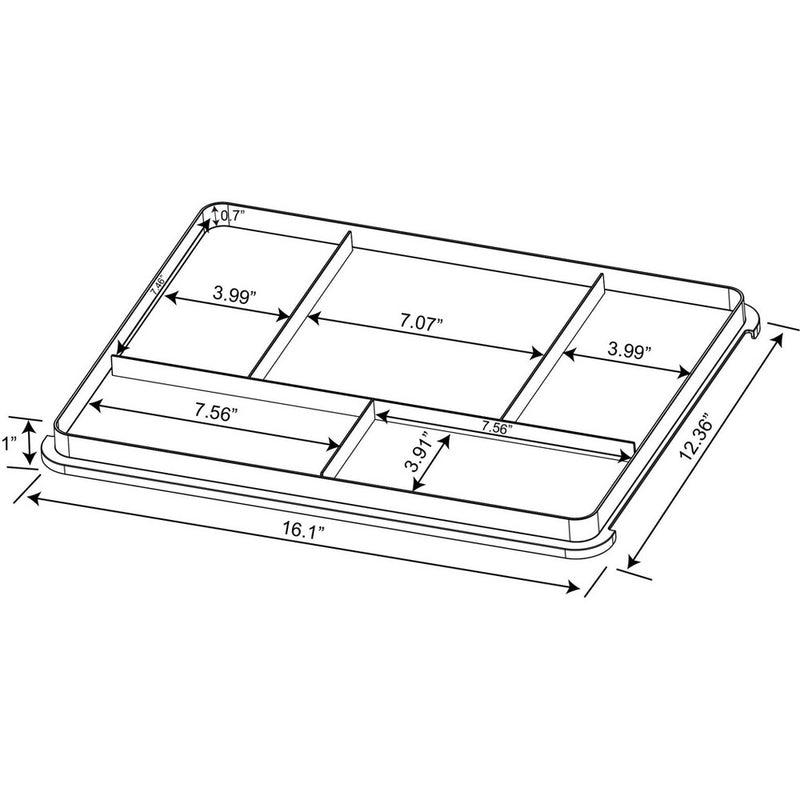 3 Tier Rolling Cart Reversible Organizer Lid - Brightroom