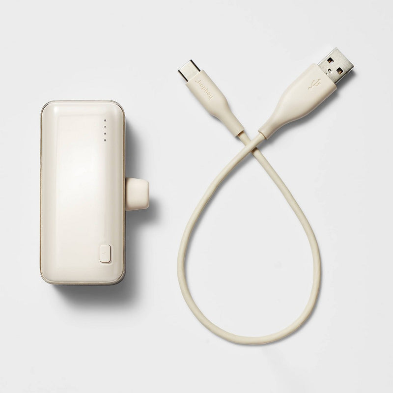 4200mAh Plug-In Lightning Power Bank - heyday Stone White