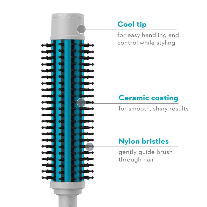 Conair Style Chemistry Round Heating Curling Brush Attachment For Use With Style Chemistry Starter Kit Power Handle - Turquoise Blue - 1"