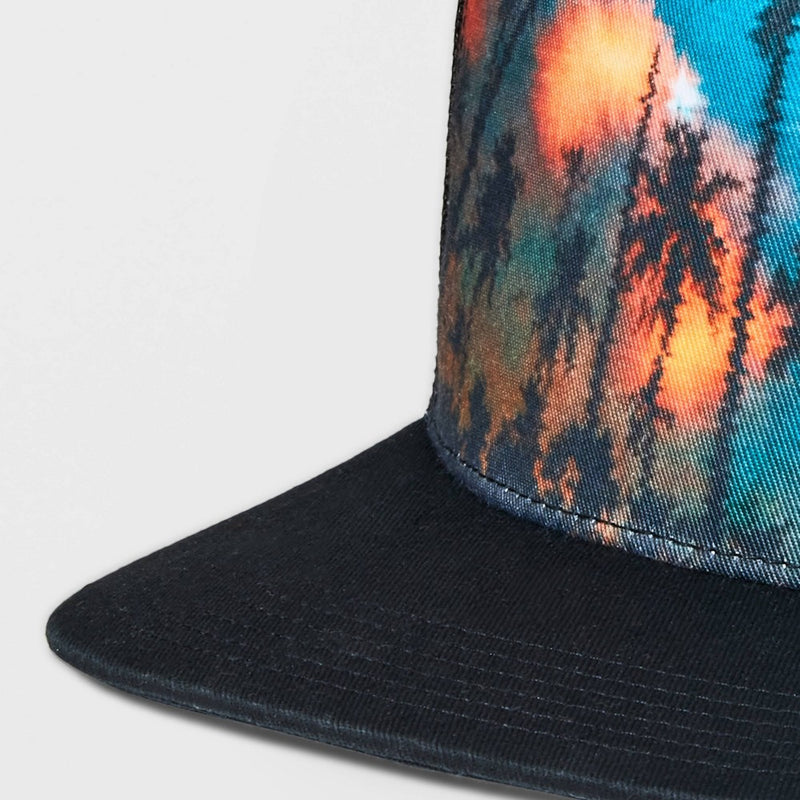 Kids' Palm Trees Trucker Hat - art class Black