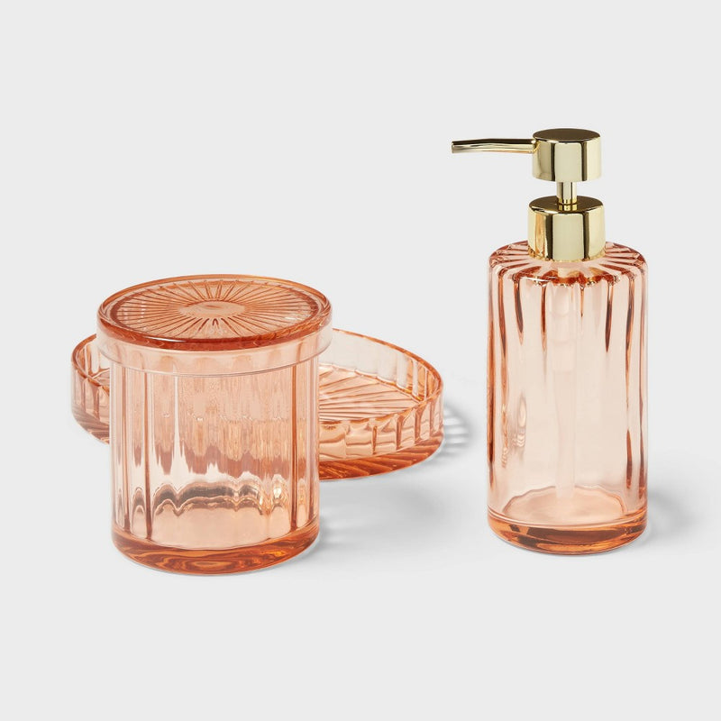 Colored Glass Bath Canister Pink - Threshold