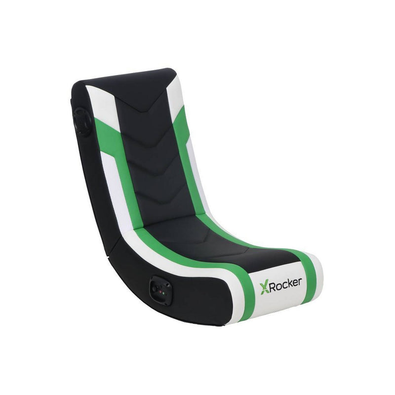 X Rocker Horizon RGB Lighting 2.0 Wired Floor Rocker Gaming Chair Green/Black/White (LOCAL PICKUP ONLY)