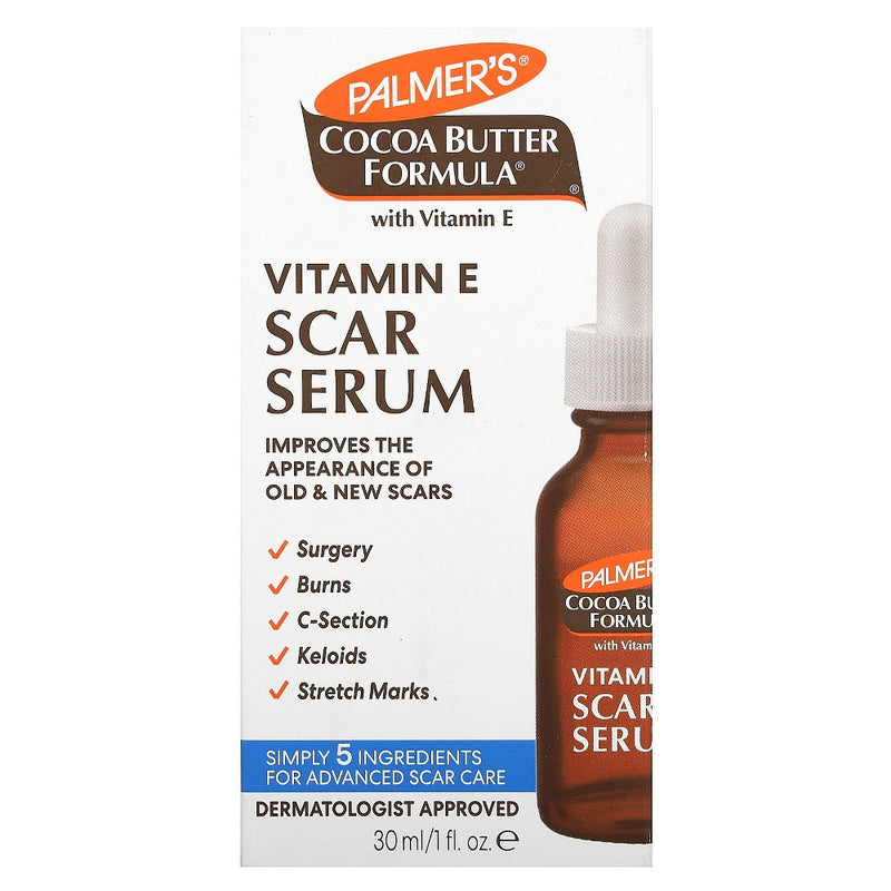 Palmer's Cocoa Butter Formula, Vitamin E Scar Serum, Fragrance Free, 1 fl oz (30 ml)