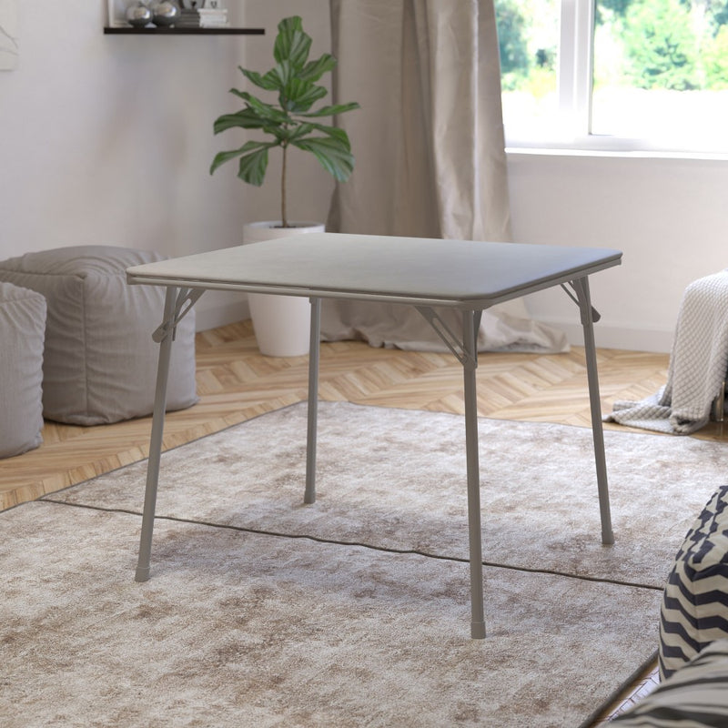 Flash Furniture Gray Folding Card Table - Lightweight Portable Folding Table with Collapsible Legs (LOCAL PICKUP ONLY)