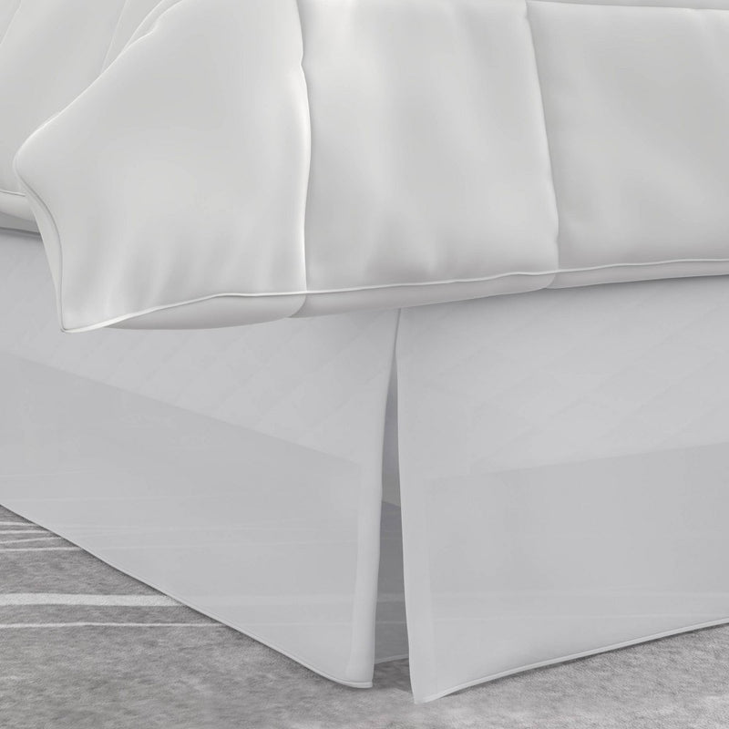 Queen Tailored Bedskirt White - Magic Skirt: Polyester, Machine Washable, Plain Weave, All Ages, 15" Drop