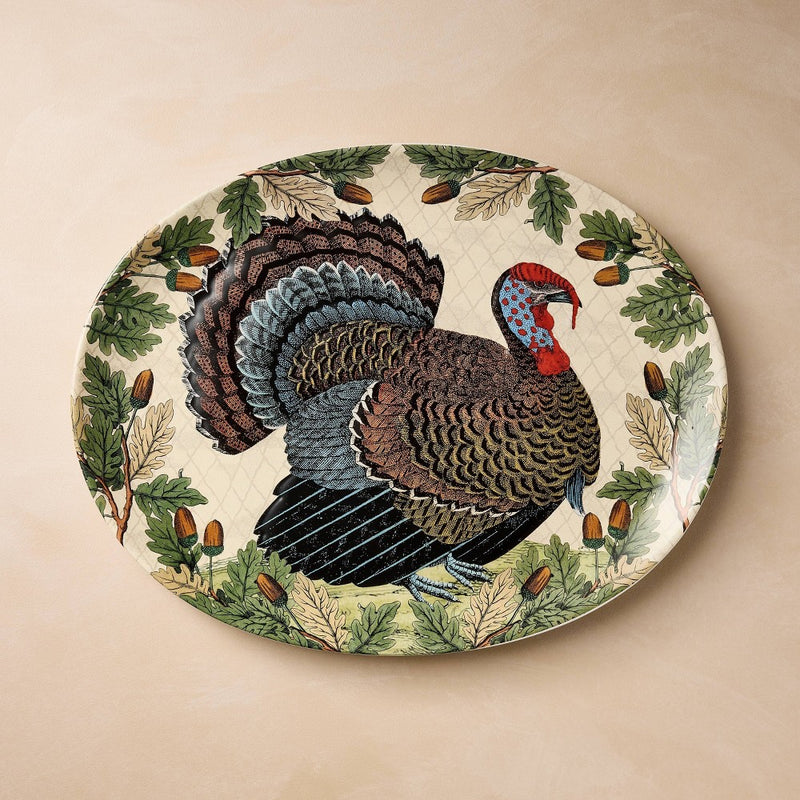 19"x14" Turkey with Acorn Stoneware Oval Serving Platter - John Derian for Target (LOCAL PICKUP ONLY)