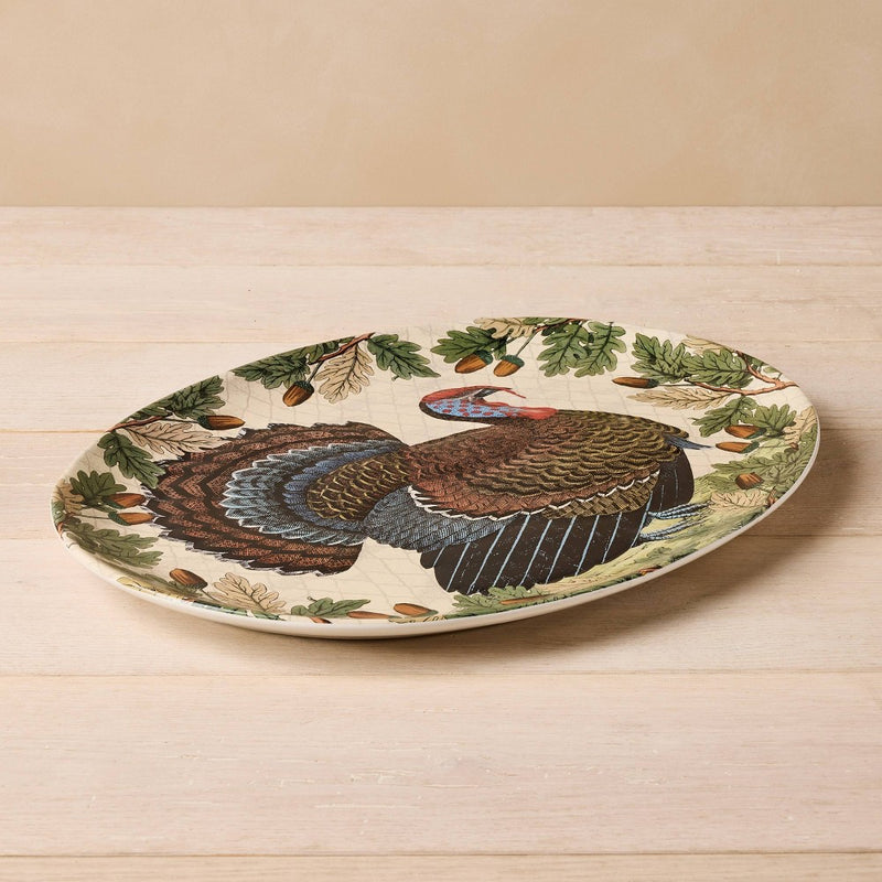 19"x14" Turkey with Acorn Stoneware Oval Serving Platter - John Derian for Target (LOCAL PICKUP ONLY)