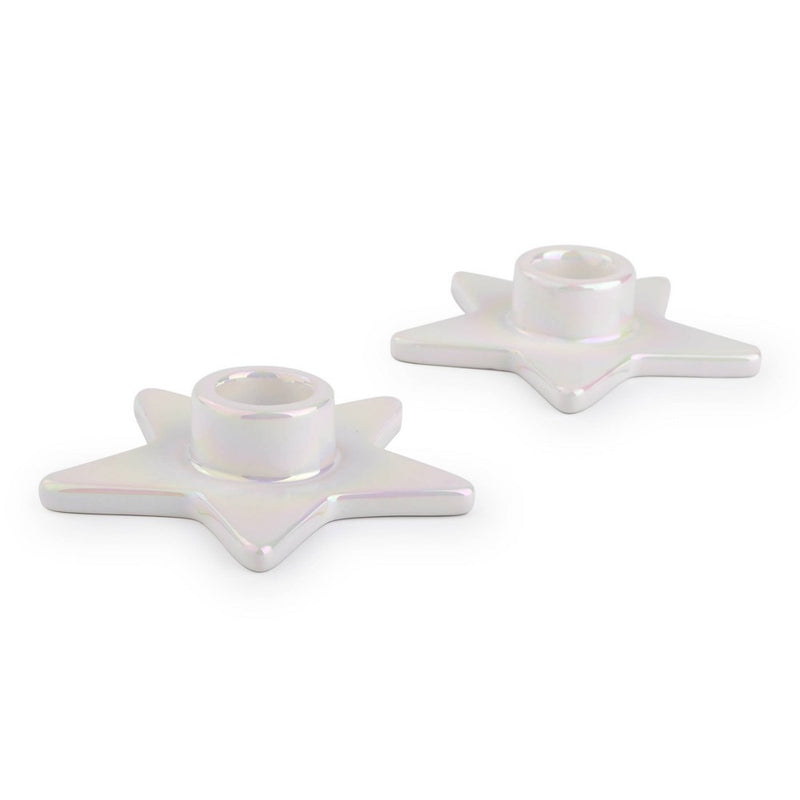 2pk Ceramic Candle Holders Star - Bullseye's Playground