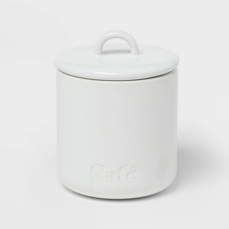 27oz Stoneware Hand Lettered Spanish Cafe Canister - Threshold (LOCAL PICKUP ONLY)