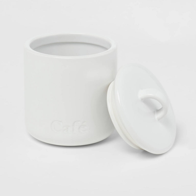 27oz Stoneware Hand Lettered Spanish Cafe Canister - Threshold (LOCAL PICKUP ONLY)