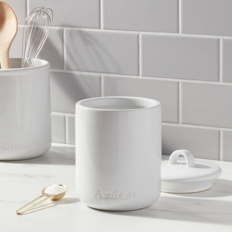 44oz Stoneware Hand Lettered Azúcar Canister - Threshold (LOCAL PICKUP ONLY)