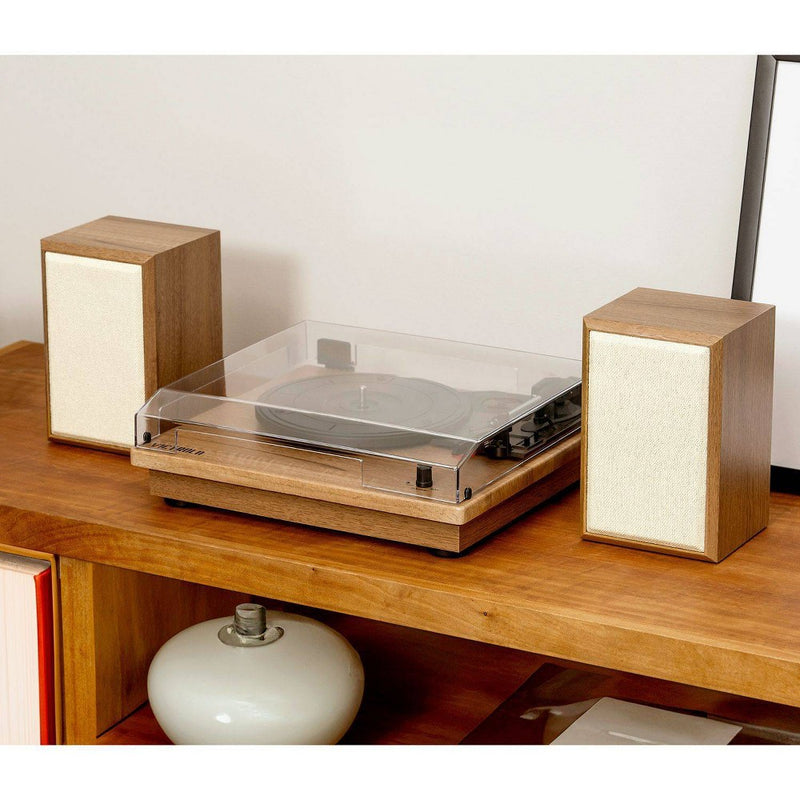Victrola The Kingfield Bluetooth Record Player Shelf System w/Bookshelf Speakers