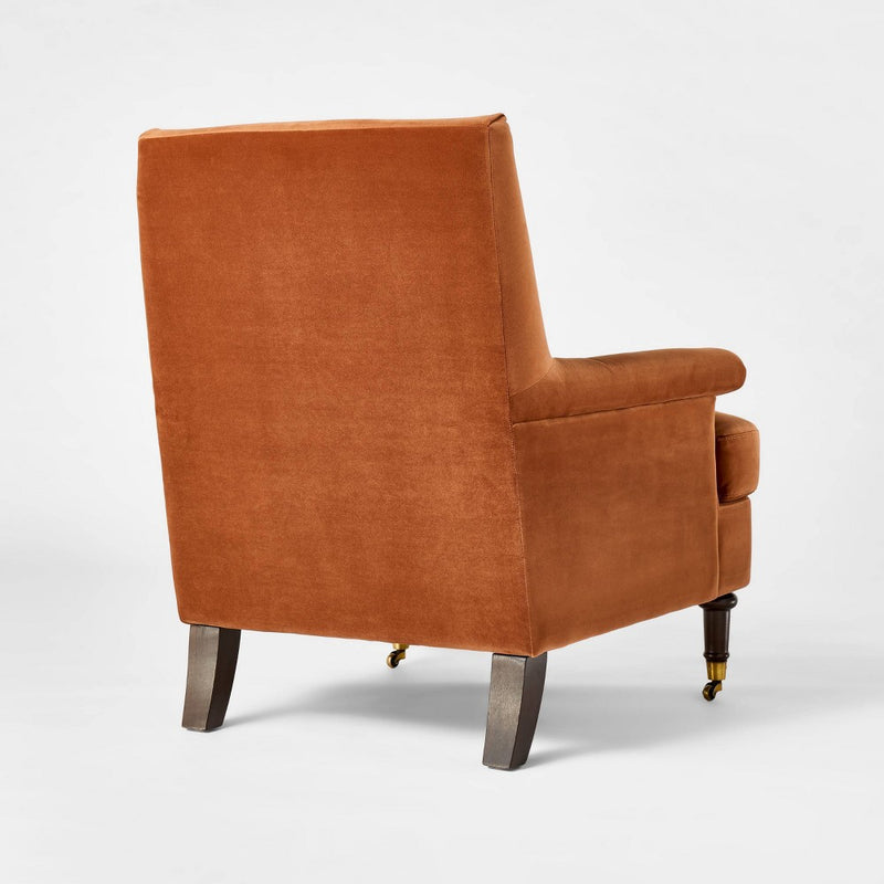 Mercer Rolled Upholstered Armchair with Casters Rust - Threshold designed with Studio McGee (LOCAL PICKUP ONLY)