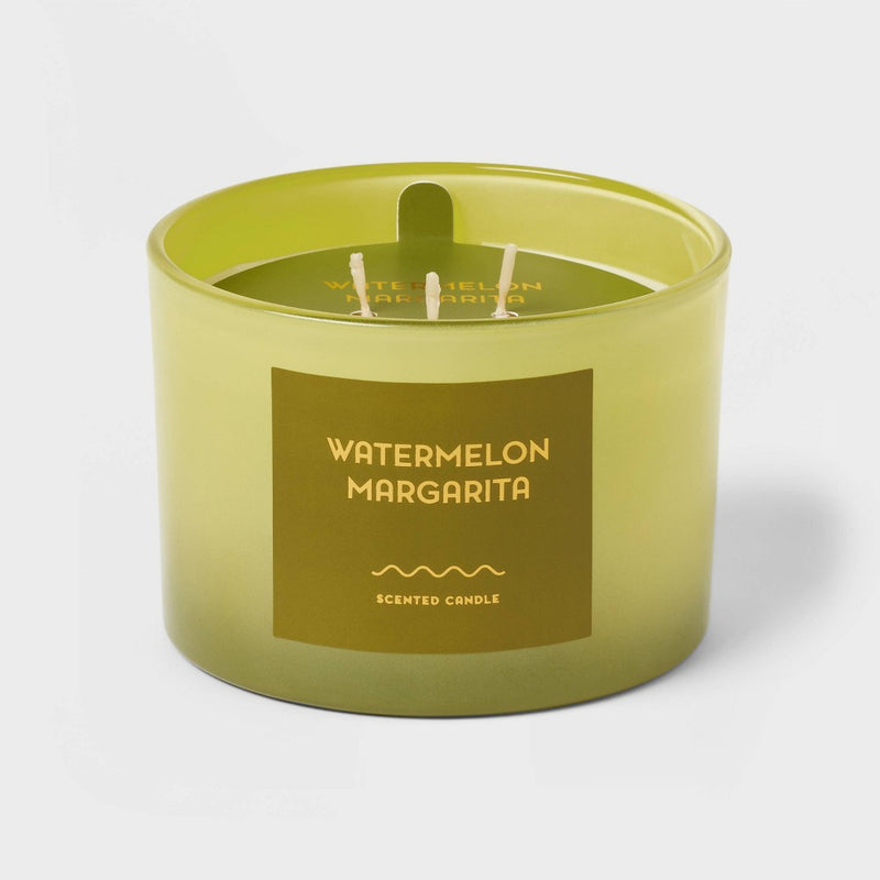 12oz Ombre Glass Jar with Lid Watermelon Margarita - Opalhouse: 2-Wick, Paraffin & Palm Wax, 35hr Burn Time