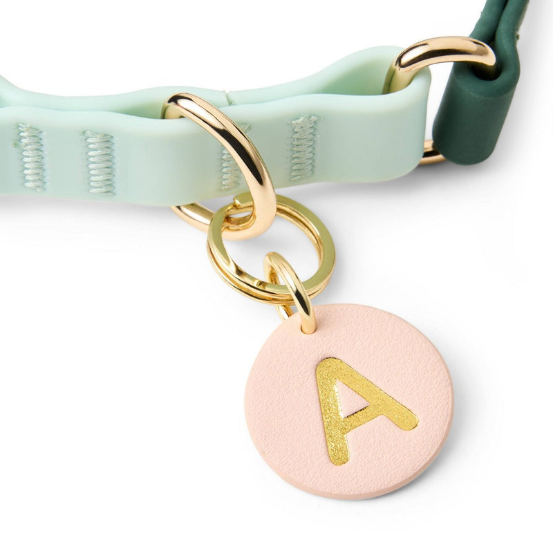 "A" Initial Collar Tag - Peach - The Cuddle Collab