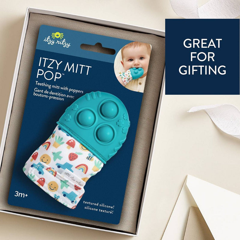 Itzy Ritzy Popper Teether Mitt - Teal
