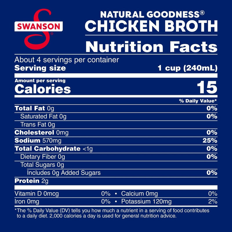 Swanson Natural Goodness Gluten Free 33% Less Sodium Chicken Broth - 32oz (LOCAL PICKUP ONLY)