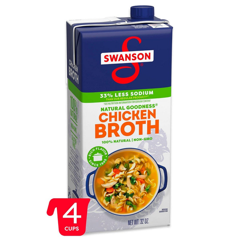 Swanson Natural Goodness Gluten Free 33% Less Sodium Chicken Broth - 32oz (LOCAL PICKUP ONLY)