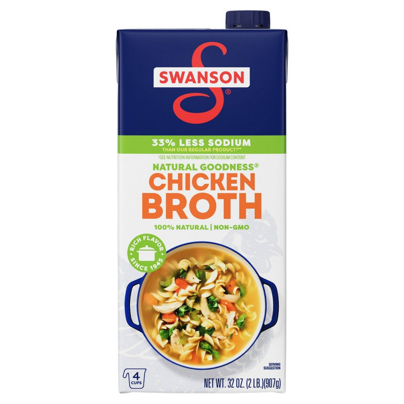 Swanson Natural Goodness Gluten Free 33% Less Sodium Chicken Broth - 32oz (LOCAL PICKUP ONLY)