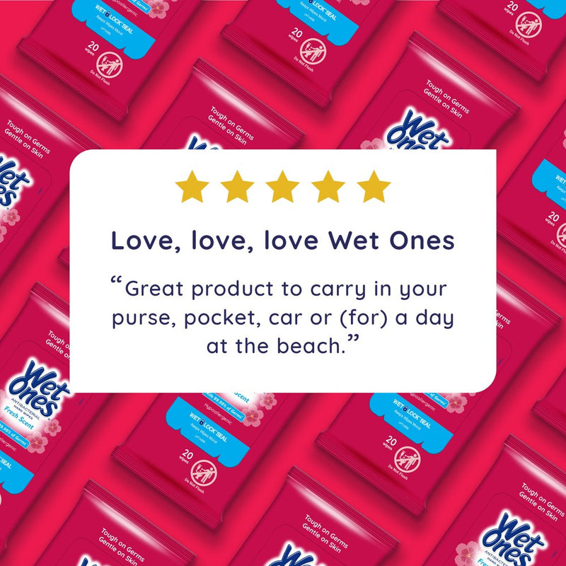 Wet Ones Antibacterial Hand Wipes Travel Pack - Fresh Scent - 20ct