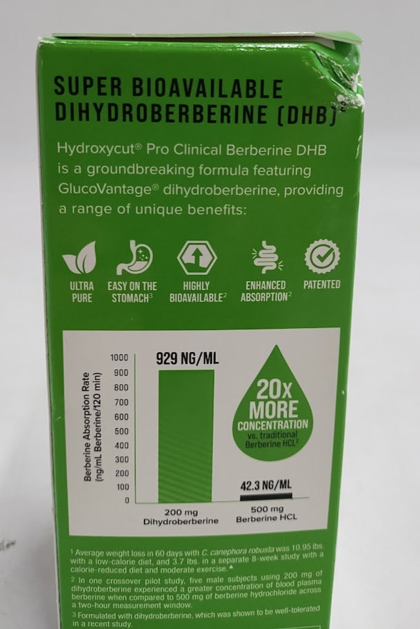 Hydroxycut Clinical Berberine DHB60 Capsules 30 Servings EXP: 07/2027 AFTER