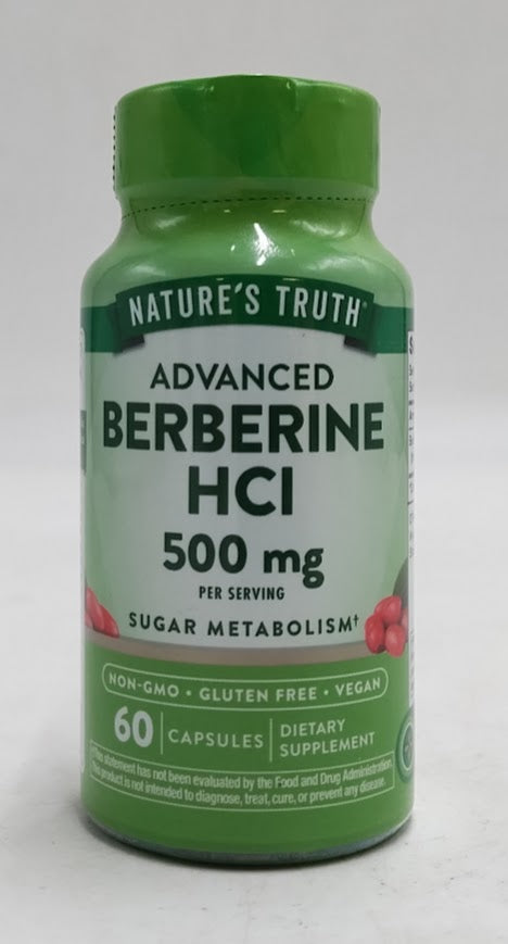 Nature's Truth Berberine Supplement 500mg | 60 Capsules EXP 10/2027 OR LATER