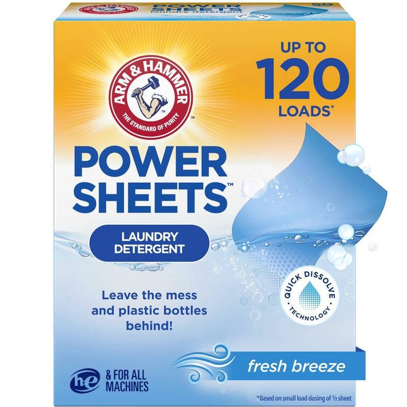 Arm & Hammer Laundry Detergent Sheets - Fresh Breeze - 60ct