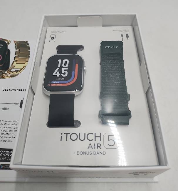 iTouch Air 5 Silver Case with 1 magnetic and 1 nylon strap Smartwatch Set