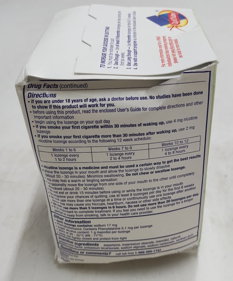 Nicorette 2MG Lozenges - Mint - 72ct: EXP:2027/JAN