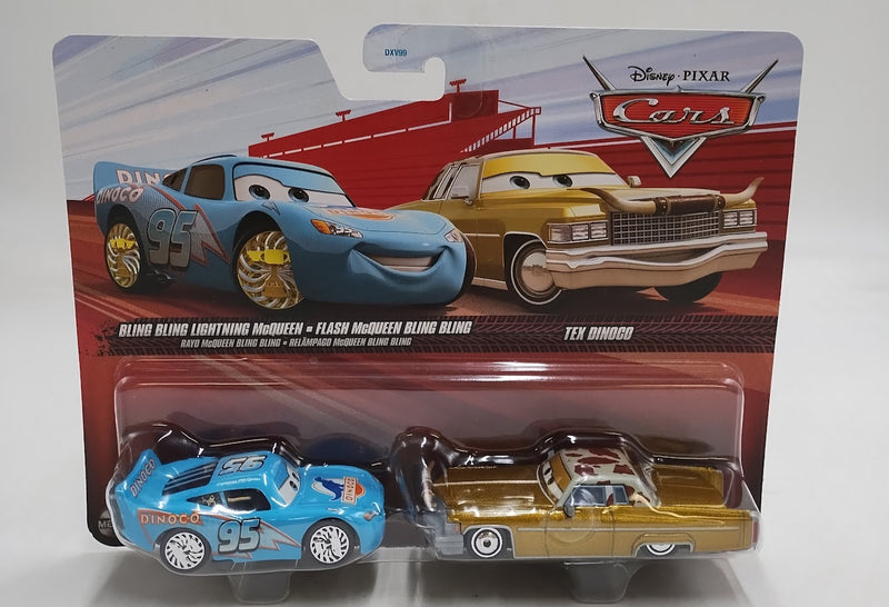 Cars Disney 1:55 - Die-Cast Bling Bling Lightning McQueen & Tex Dinoco